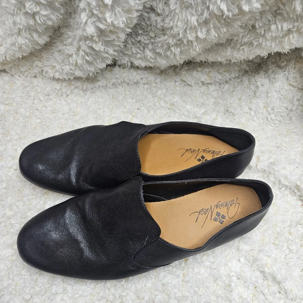 Patricia Nash Black Leather Loafers Flats sz 10‎